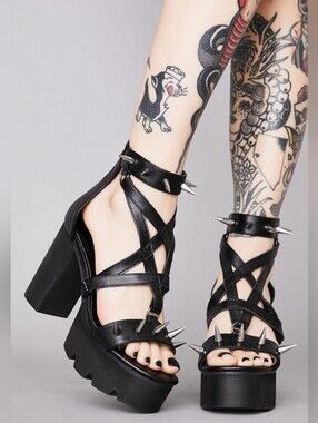 Dolls Kill ~ Widow ~ 8 Supreme Summoning Pentagram Shoes / Sandals